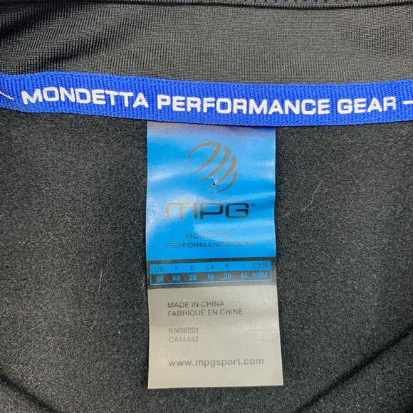 Mondetta Training Sweatshirt Mens M Medium Black Running Quarter Zip Thumb Holes - Picture 7 of 12